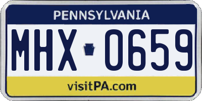 PA license plate MHX0659