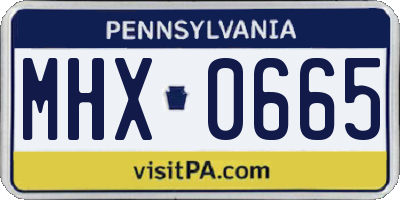PA license plate MHX0665