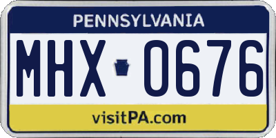 PA license plate MHX0676