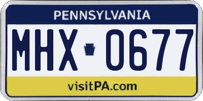 PA license plate MHX0677