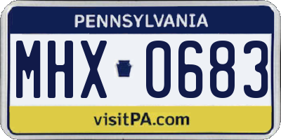 PA license plate MHX0683
