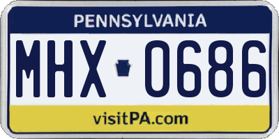 PA license plate MHX0686