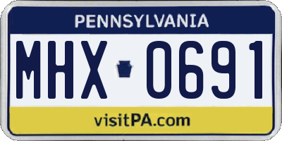 PA license plate MHX0691