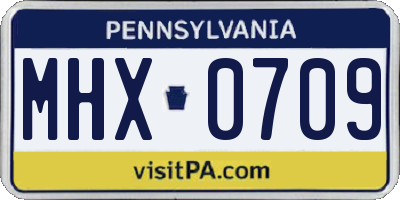 PA license plate MHX0709