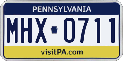 PA license plate MHX0711
