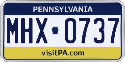 PA license plate MHX0737