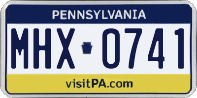PA license plate MHX0741