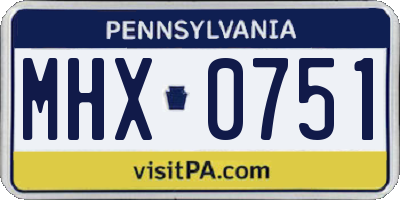 PA license plate MHX0751