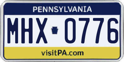 PA license plate MHX0776