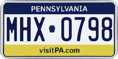 PA license plate MHX0798
