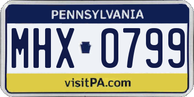 PA license plate MHX0799