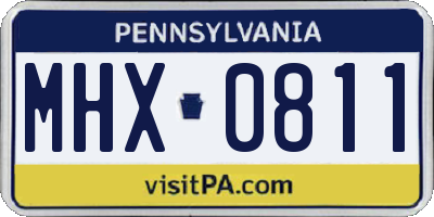 PA license plate MHX0811