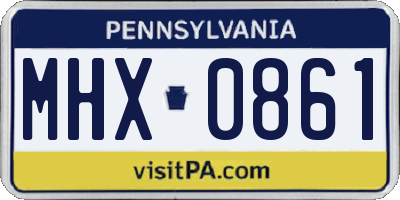 PA license plate MHX0861