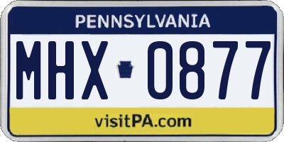 PA license plate MHX0877