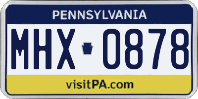 PA license plate MHX0878