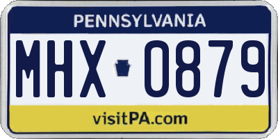 PA license plate MHX0879
