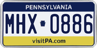 PA license plate MHX0886