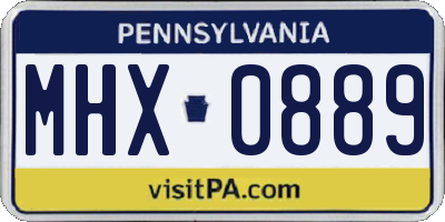 PA license plate MHX0889