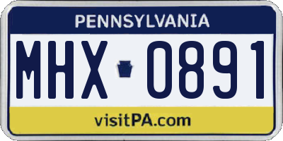 PA license plate MHX0891
