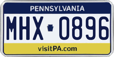 PA license plate MHX0896