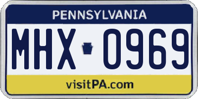 PA license plate MHX0969