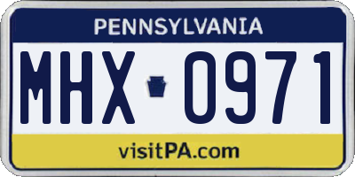 PA license plate MHX0971