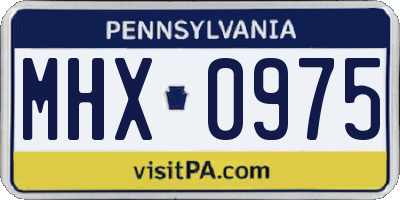 PA license plate MHX0975