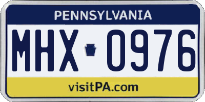 PA license plate MHX0976