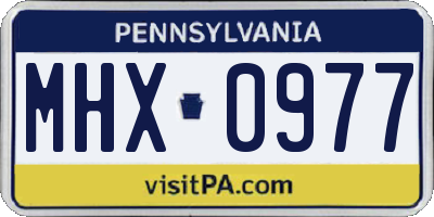 PA license plate MHX0977