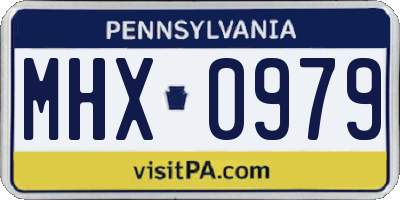 PA license plate MHX0979