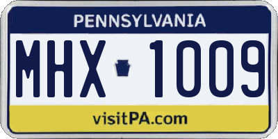PA license plate MHX1009
