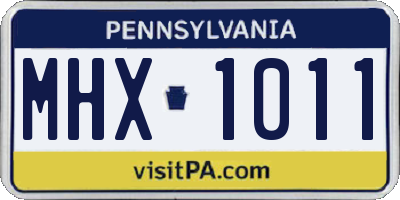 PA license plate MHX1011