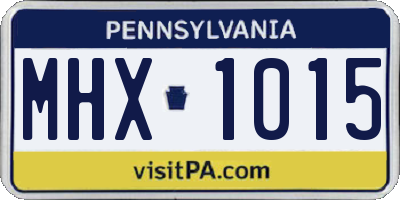 PA license plate MHX1015