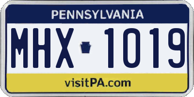 PA license plate MHX1019