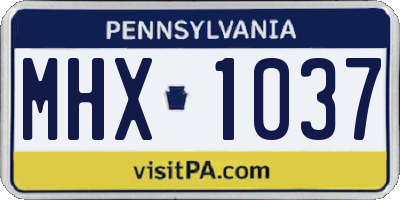 PA license plate MHX1037