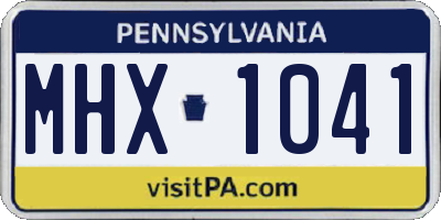 PA license plate MHX1041