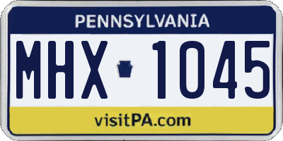 PA license plate MHX1045