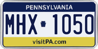 PA license plate MHX1050