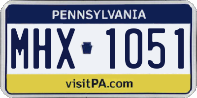 PA license plate MHX1051
