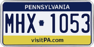 PA license plate MHX1053