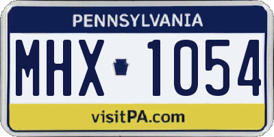 PA license plate MHX1054