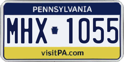 PA license plate MHX1055
