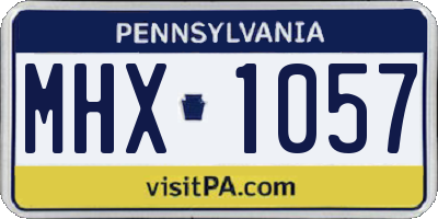 PA license plate MHX1057