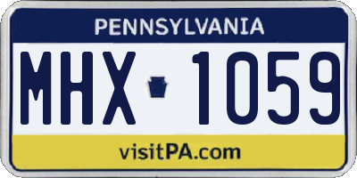 PA license plate MHX1059