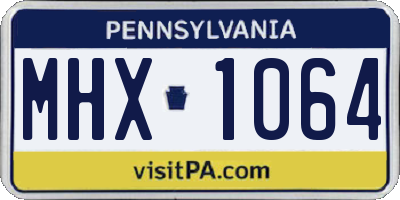 PA license plate MHX1064