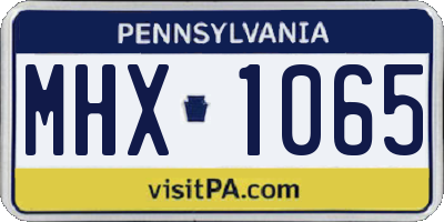 PA license plate MHX1065