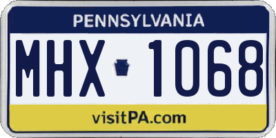 PA license plate MHX1068