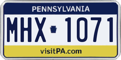 PA license plate MHX1071