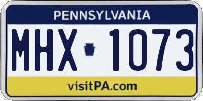 PA license plate MHX1073