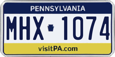 PA license plate MHX1074